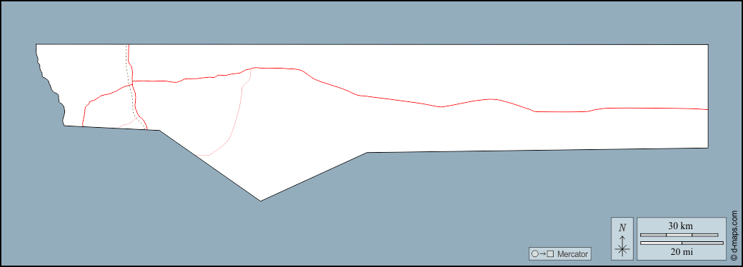 Ohangwena : d-maps.com: Kostenlose Karten, kostenlose stumme Karte, kostenlose unausgefüllt Landkarte, kostenlose hochauflösende Umrisskarte : Umrisse, Straßen