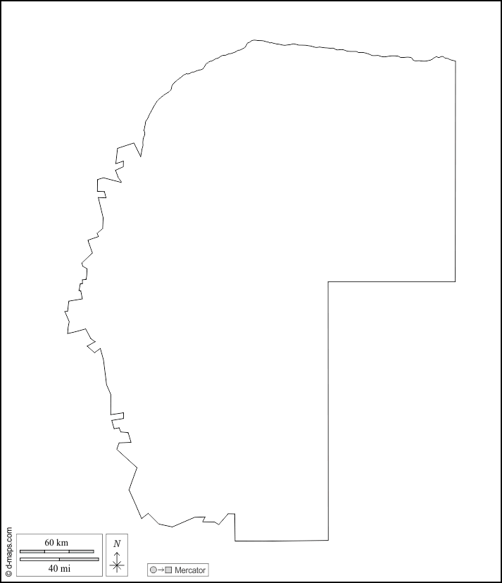 Omaheke : d-maps.com: mapa livre, mapa em branco livre, mapa livre do esboço, mapa básico livre
 : contornos, branco