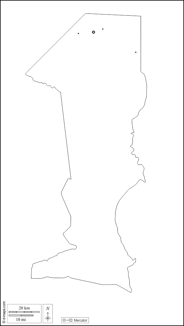 Oshana : d-maps.com: free map, free blank map, free outline map, free base map : outline, main cities, white