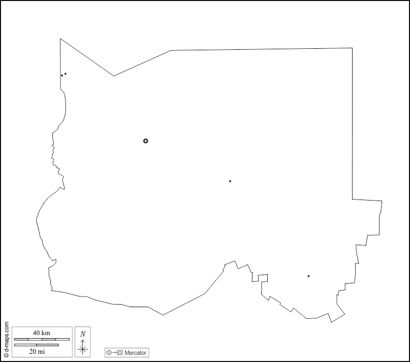 Oshikoto : d-maps.com: mapa gratuito, mapa mudo gratuito, mapa en blanco gratuito, plantilla de mapa : contornos, principales ciudades, blanco