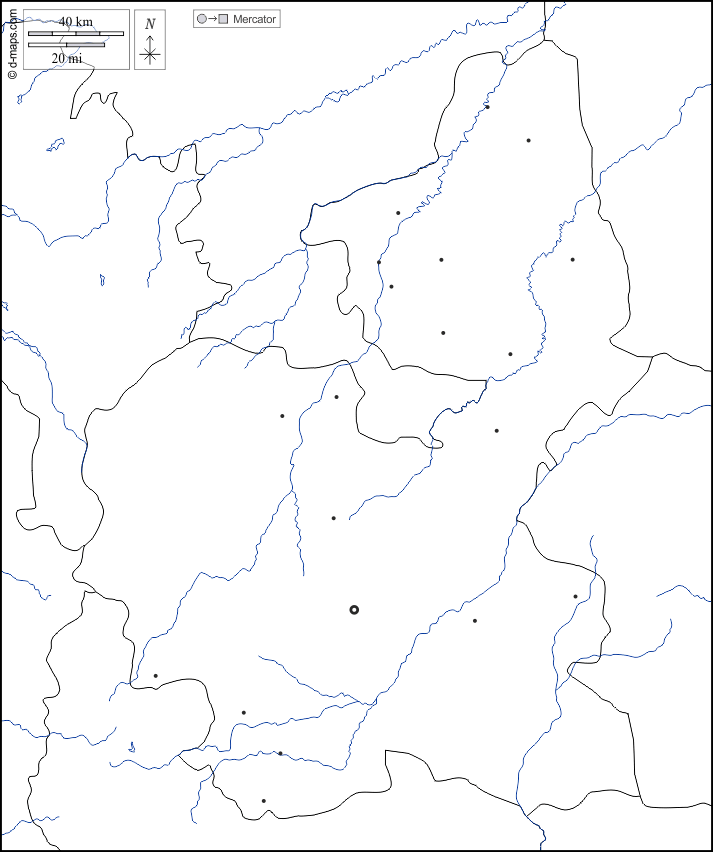 Bauchi : d-maps.com: mappa gratuita, mappa muta gratuita, cartina muta gratuita : frontiere, idrografia, principali città, bianco