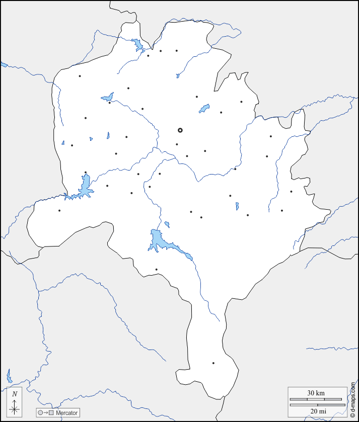 Kano : d-maps.com: Kostenlose Karten, kostenlose stumme Karte, kostenlose unausgefüllt Landkarte, kostenlose hochauflösende Umrisskarte : Grenzen, Hydrografie, Wichtige Städte