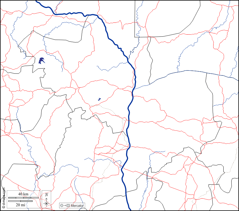 Kogi : d-maps.com: mappa gratuita, mappa muta gratuita, cartina muta gratuita : frontiere, idrografia, strade, bianco