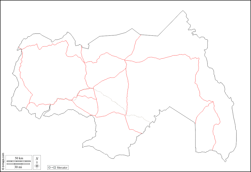 Norte : d-maps.com: mapa gratuito, mapa mudo gratuito, mapa en blanco gratuito, plantilla de mapa : contornos, carreteras, blanco
