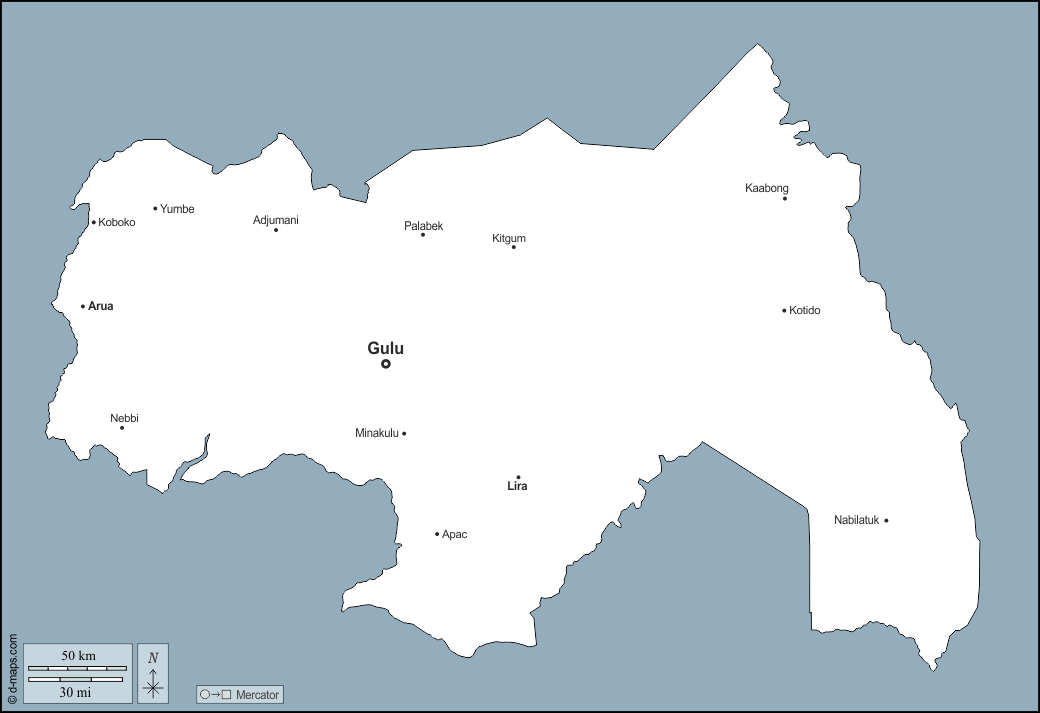 北部地域  : d-maps.com: 無料地図, 無料の空の地図, 無料のアウトラインマップ, 無料のベースマップ
 : 輪郭, 主要都市, 名前