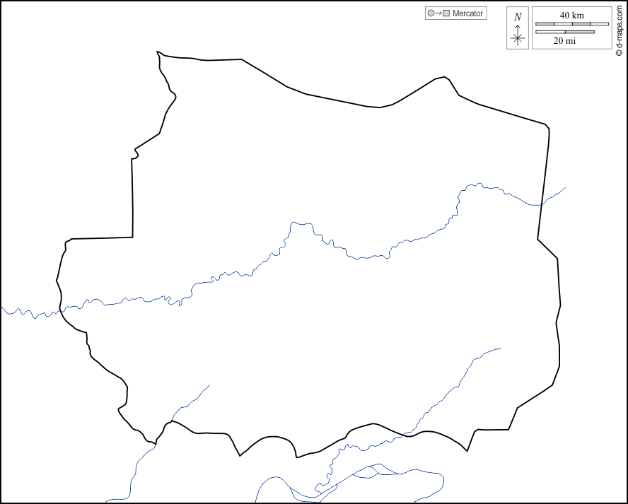 Kaffrine : d-maps.com: Kostenlose Karten, kostenlose stumme Karte, kostenlose unausgefüllt Landkarte, kostenlose hochauflösende Umrisskarte : Küsten, Grenzen, Hydrografie