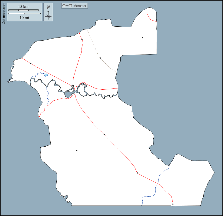 Kaolack : d-maps.com: carte géographique gratuite, carte géographique muette gratuite, carte vierge gratuite, fond de carte gratuit, formats graphiques courants : contours, hydrographie, principales villes, routes
