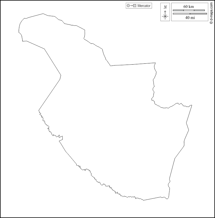 Al Qadarif : d-maps.com: carte géographique gratuite, carte géographique muette gratuite, carte vierge gratuite, fond de carte gratuit, formats graphiques courants : contours, blanc