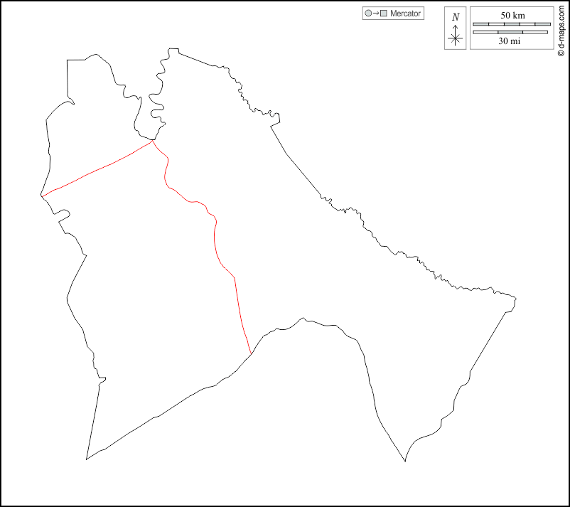 Sannar : d-maps.com: carte géographique gratuite, carte géographique muette gratuite, carte vierge gratuite, fond de carte gratuit, formats graphiques courants : contours, routes, blanc