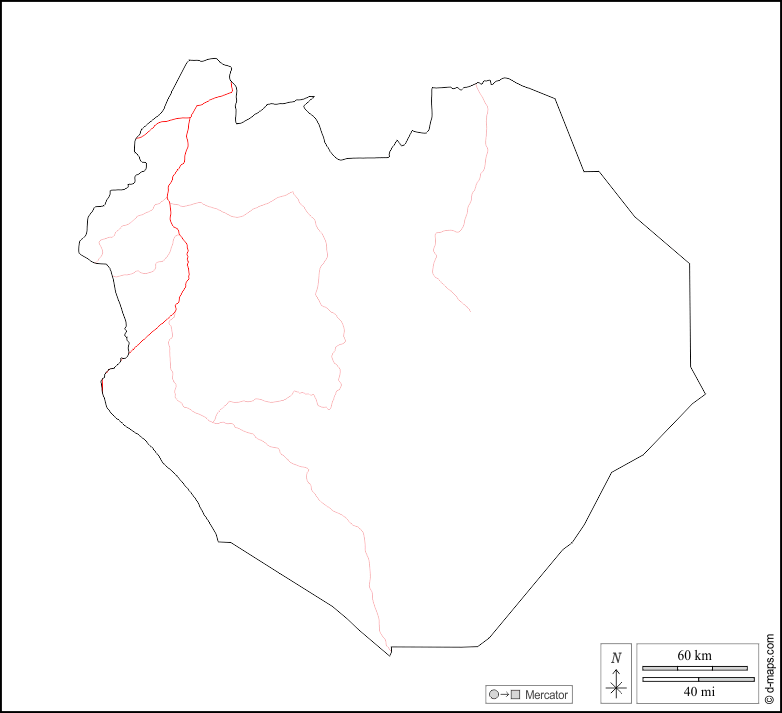 Dschanub Kurdufan : d-maps.com: Kostenlose Karten, kostenlose stumme Karte, kostenlose unausgefüllt Landkarte, kostenlose hochauflösende Umrisskarte : Umrisse, Straßen, weiß