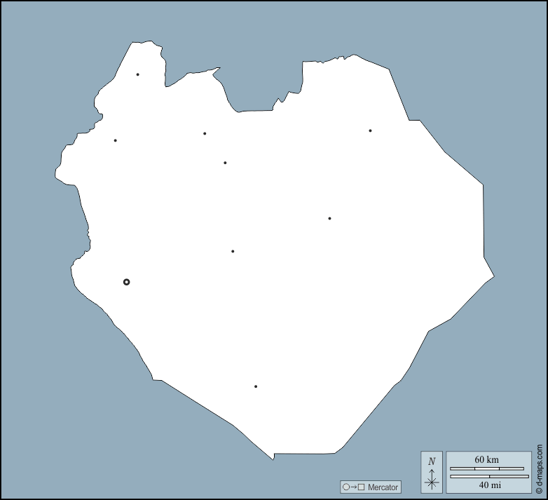 Dschanub Kurdufan : d-maps.com: Kostenlose Karten, kostenlose stumme Karte, kostenlose unausgefüllt Landkarte, kostenlose hochauflösende Umrisskarte : Umrisse, Wichtige Städte