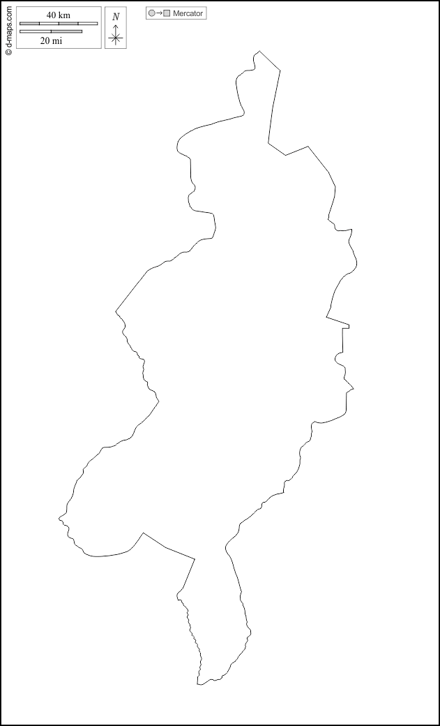 Darfur Occidentale : d-maps.com: mappa gratuita, mappa muta gratuita, cartina muta gratuita : contorni, bianco