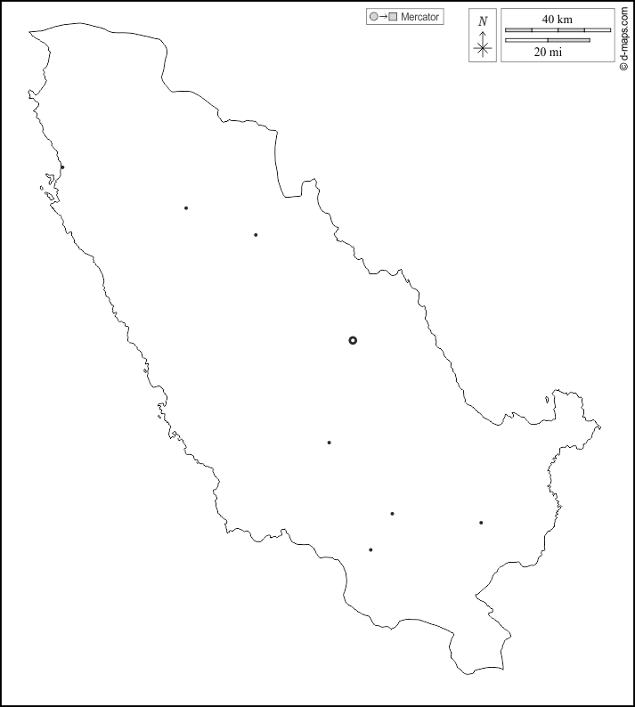 Rukwa : d-maps.com: mappa gratuita, mappa muta gratuita, cartina muta gratuita : contorni, principali città, bianco