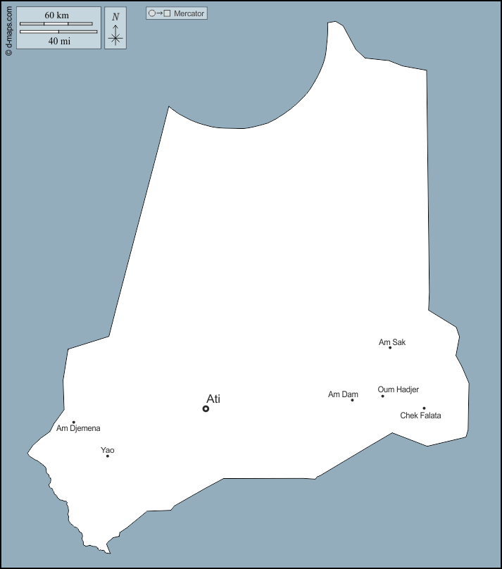 Batha : d-maps.com: mappa gratuita, mappa muta gratuita, cartina muta gratuita : contorni, principali città, nomi