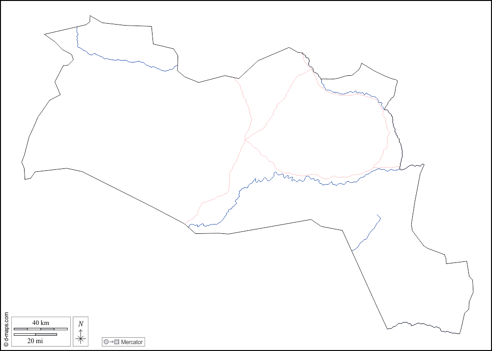 Sila : d-maps.com: free map, free blank map, free outline map, free base map : outline, hydrography, roads, white