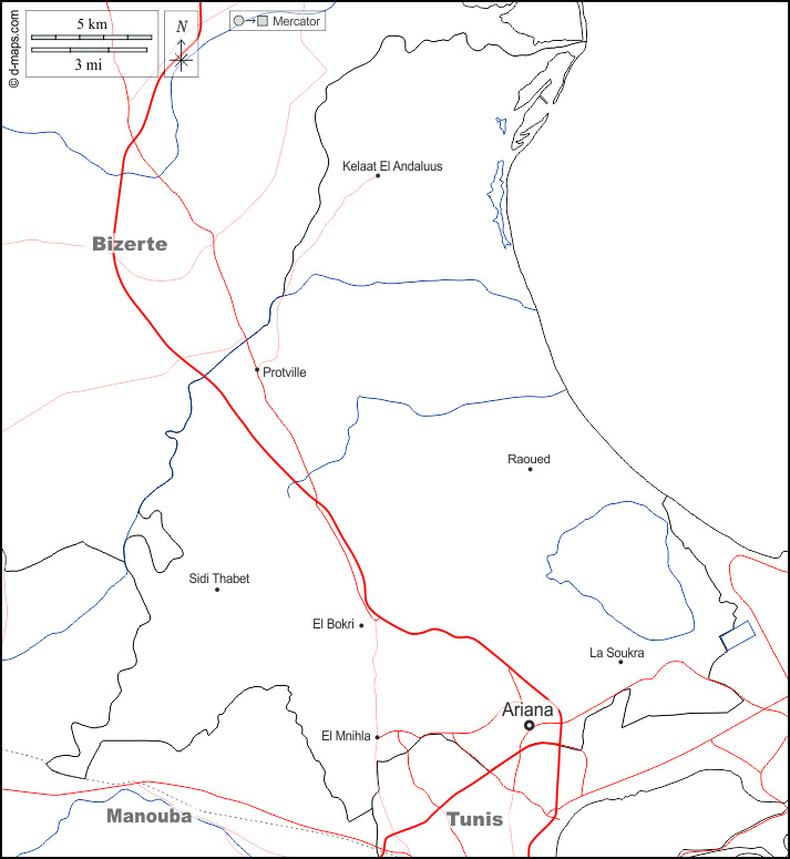 Арьяна : d-maps.com: Бесплатная карта, бесплатная карта, свободная карта, Бесплатная базовая карта
 : границы, гидрографии, Главные города, дорог, имена, Белый
