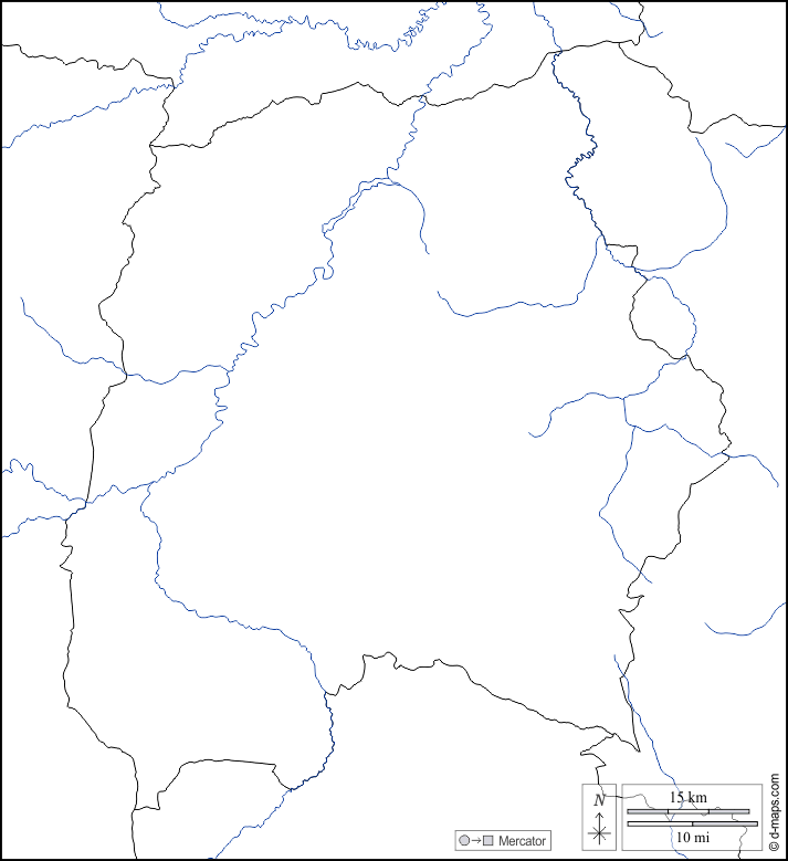 Kef : d-maps.com: mappa gratuita, mappa muta gratuita, cartina muta gratuita : frontiere, idrografia, bianco