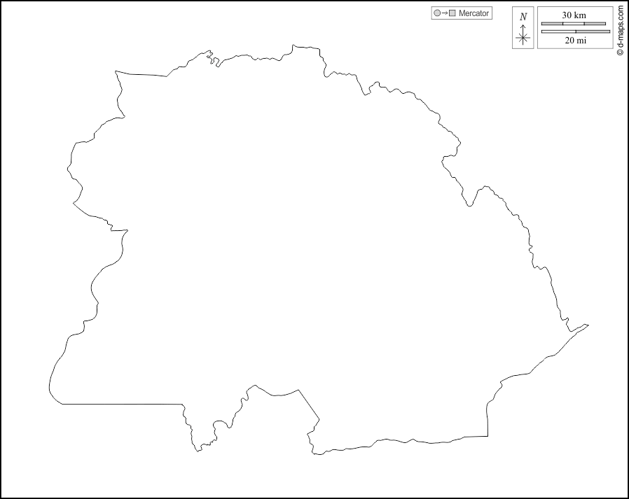 Copperbelt : d-maps.com: carte géographique gratuite, carte géographique muette gratuite, carte vierge gratuite, fond de carte gratuit, formats graphiques courants : contours, blanc