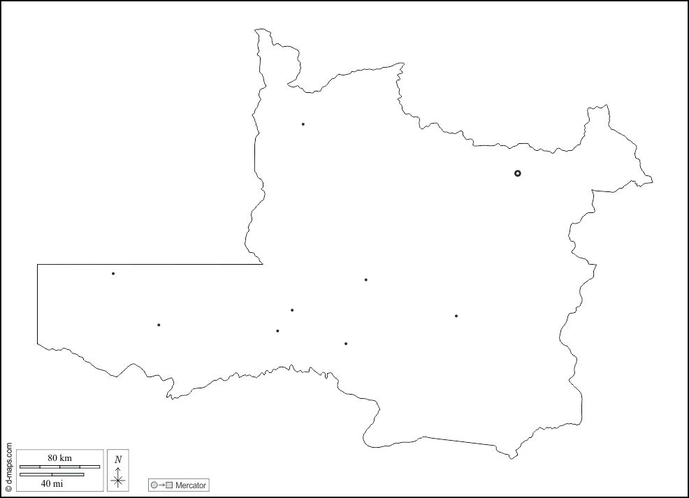 Noroeste : d-maps.com: mapa gratuito, mapa mudo gratuito, mapa en blanco gratuito, plantilla de mapa : contornos, principales ciudades, blanco