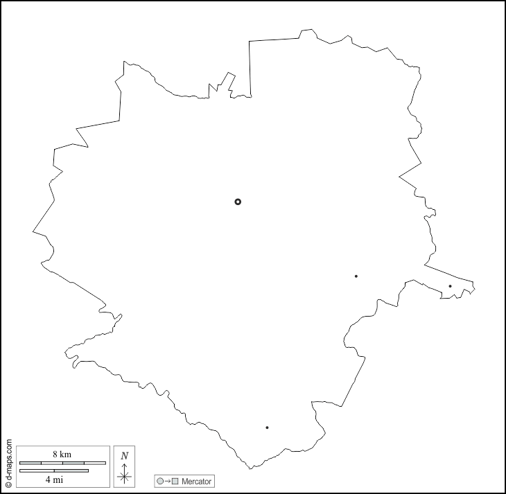Harare : d-maps.com: carte géographique gratuite, carte géographique muette gratuite, carte vierge gratuite, fond de carte gratuit, formats graphiques courants : contours, principales villes, blanc