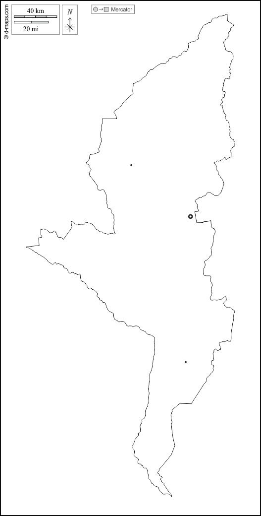 馬尼卡蘭省 : d-maps.com: 免费地图, 免费的空白地图, 免费的轮廓地图, 免费基地地图 : 大纲, 主要城市, 白