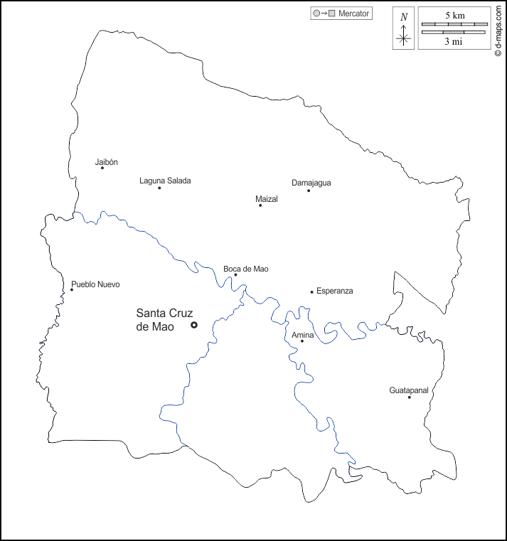 Valverde : d-maps.com: Kostenlose Karten, kostenlose stumme Karte, kostenlose unausgefüllt Landkarte, kostenlose hochauflösende Umrisskarte : Umrisse, Hydrografie, Wichtige Städte, Namen, weiß