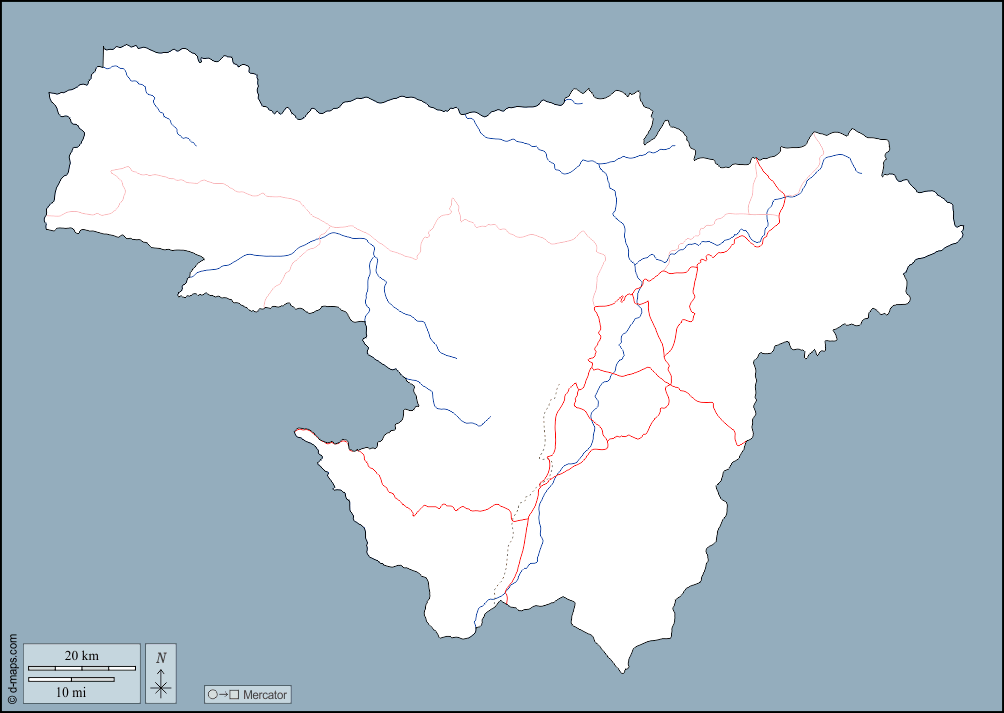 Pichincha : d-maps.com: mappa gratuita, mappa muta gratuita, cartina muta gratuita : contorni, idrografia, strade
