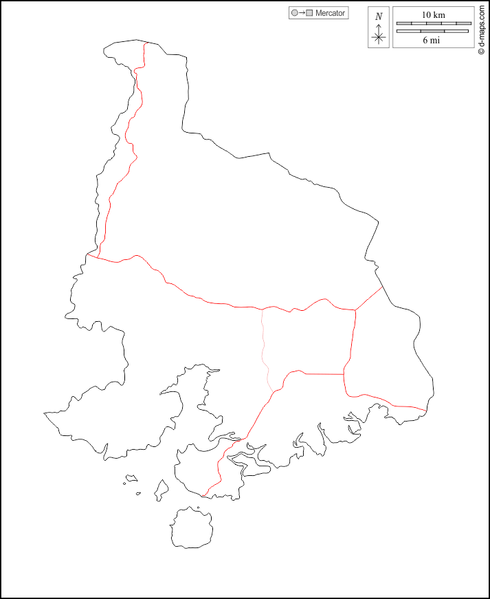 Dipartimento di Valle : d-maps.com: mappa gratuita, mappa muta gratuita, cartina muta gratuita : contorni, strade, bianco