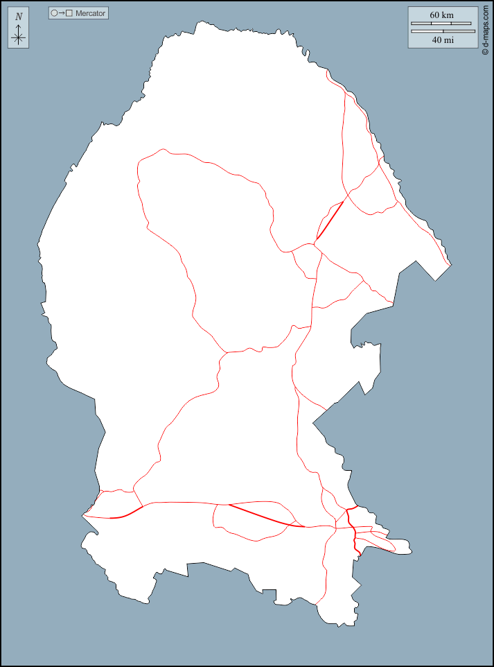 Coahuila : d-maps.com: Kostenlose Karten, kostenlose stumme Karte, kostenlose unausgefüllt Landkarte, kostenlose hochauflösende Umrisskarte : Umrisse, Straßen