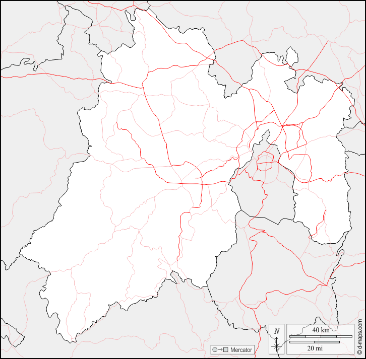 Mexico : d-maps.com: Kostenlose Karten, kostenlose stumme Karte, kostenlose unausgefüllt Landkarte, kostenlose hochauflösende Umrisskarte : Grenzen, Straßen