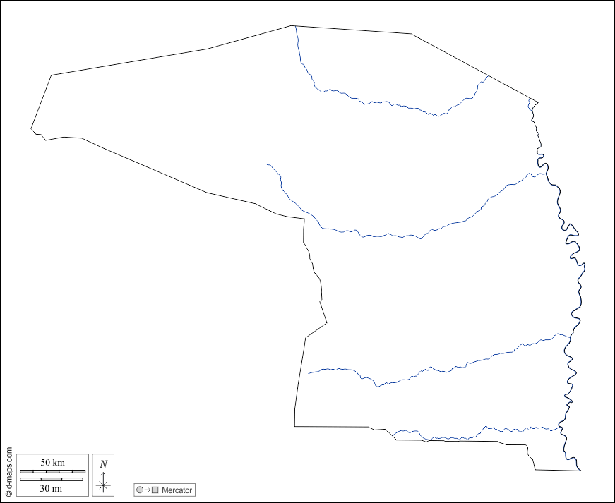 Alto Paraguay : d-maps.com: carte géographique gratuite, carte géographique muette gratuite, carte vierge gratuite, fond de carte gratuit, formats graphiques courants : contours, hydrographie, blanc