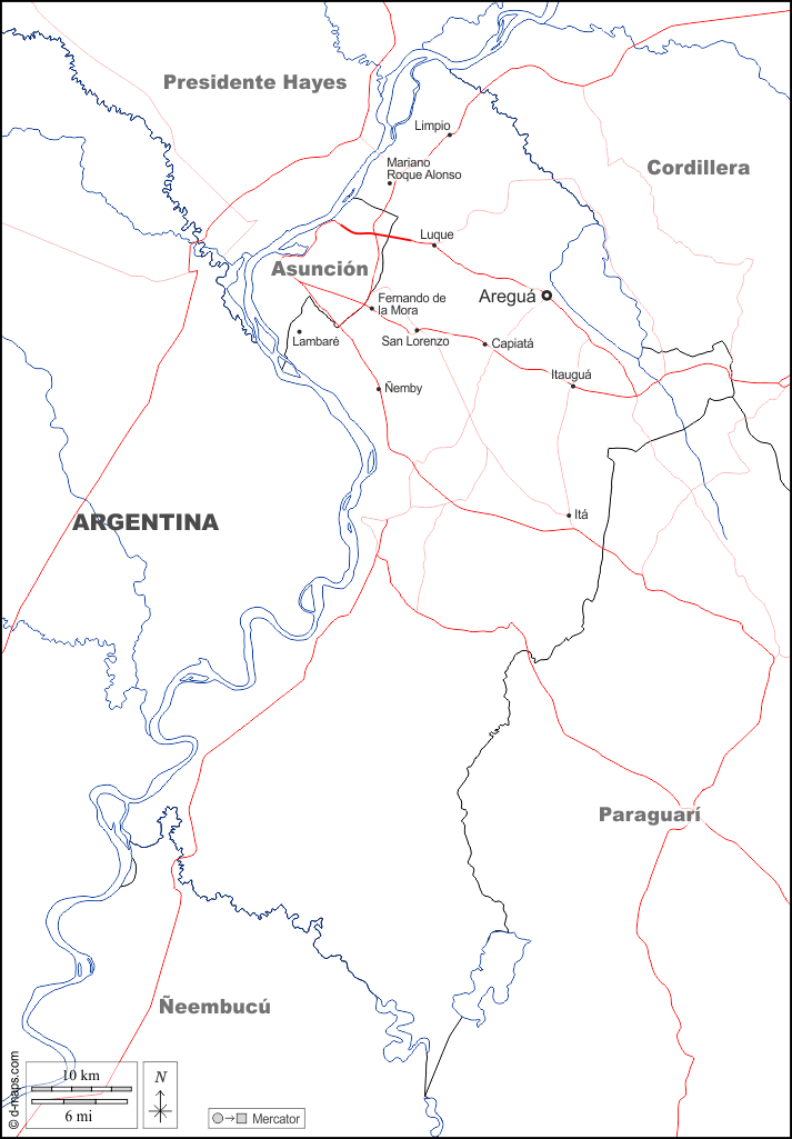 Central : d-maps.com: free map, free blank map, free outline map, free base map : boundaries, hydrography, main cities, roads, names, white