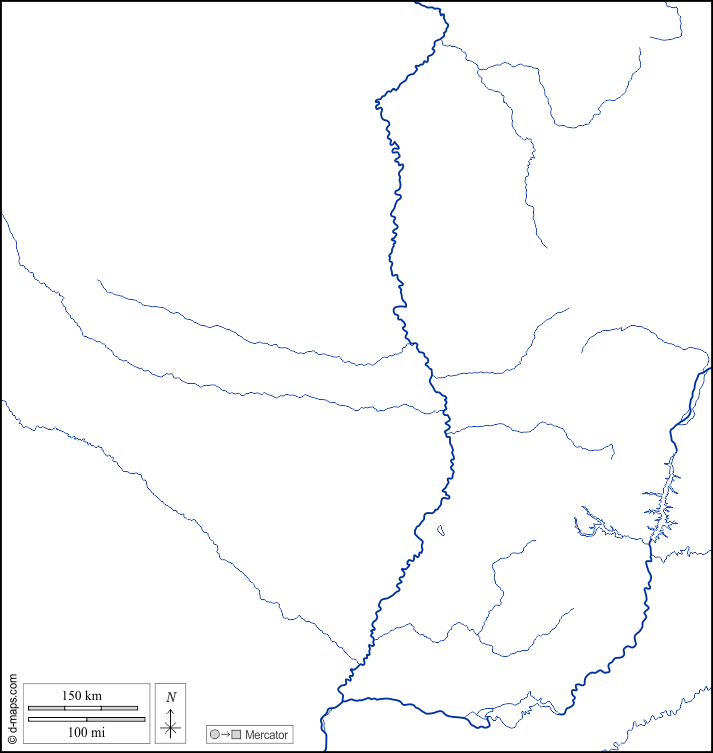 باراغواي : خريطة مجانية, خريطة خاليه من الفراغ, خريطة الخطوط العريضة, خريطة القاعدة الحرة
 : سواحل, هيدروغرافيا, أبيض