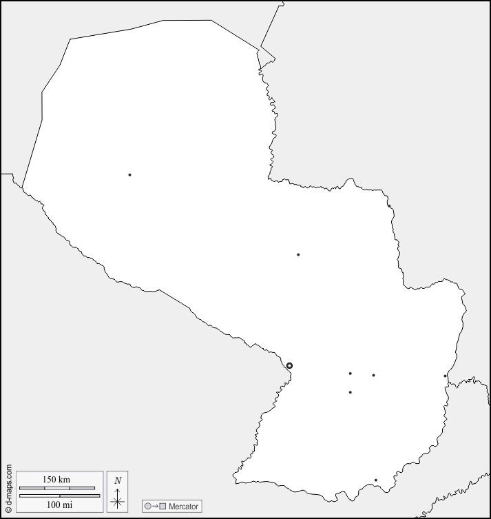 Парагвай : d-maps.com: Бесплатная карта, бесплатная карта, свободная карта, Бесплатная базовая карта
 : границы, Главные города