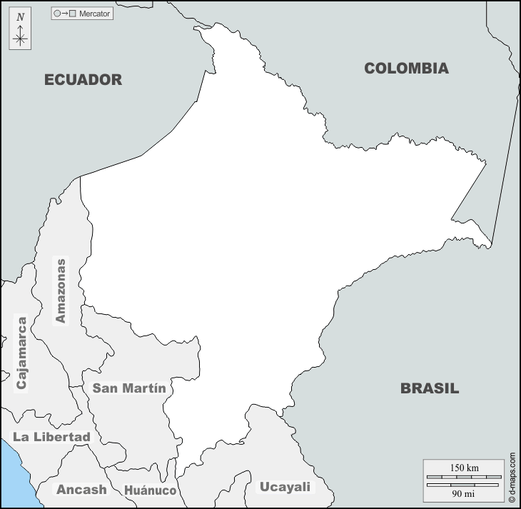 Loreto : d-maps.com: mappa gratuita, mappa muta gratuita, cartina muta gratuita : frontiere, nomi