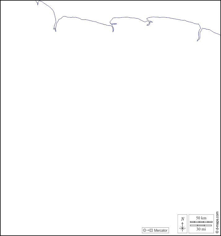 Surinam : d-maps.com: mapa gratuito, mapa mudo gratuito, mapa en blanco gratuito, plantilla de mapa : costas, blanco