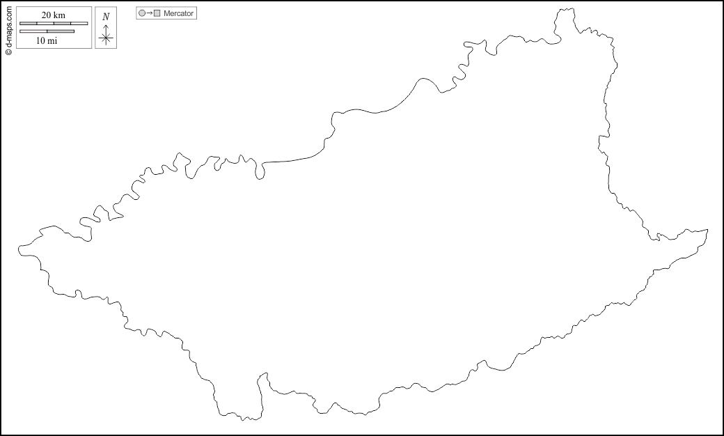 Durazno : d-maps.com: carte géographique gratuite, carte géographique muette gratuite, carte vierge gratuite, fond de carte gratuit, formats graphiques courants : contours, blanc