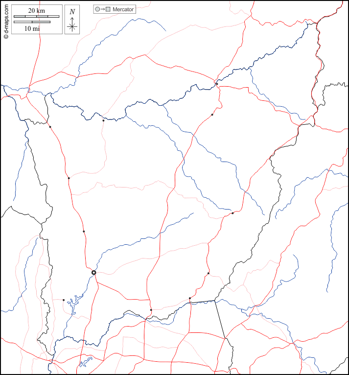 Flórida : d-maps.com: mapa livre, mapa em branco livre, mapa livre do esboço, mapa básico livre
 : fronteiras, hidrografia, principais cidades, estradas, branco