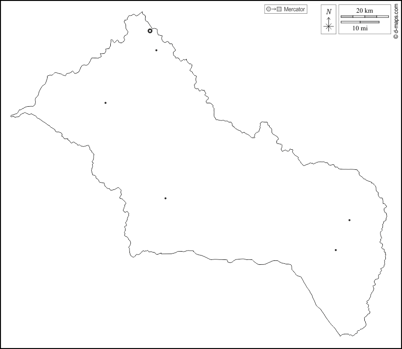 Rivera : d-maps.com: mapa livre, mapa em branco livre, mapa livre do esboço, mapa básico livre
 : contornos, principais cidades, branco