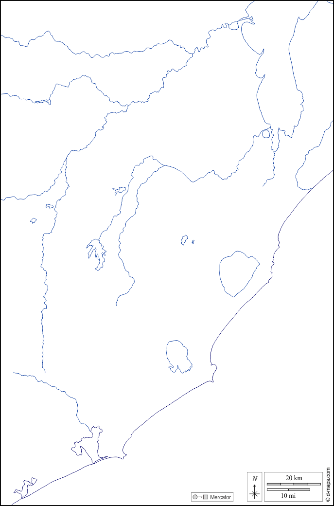 Rocha : d-maps.com: mappa gratuita, mappa muta gratuita, cartina muta gratuita : litorali, idrografia, bianco