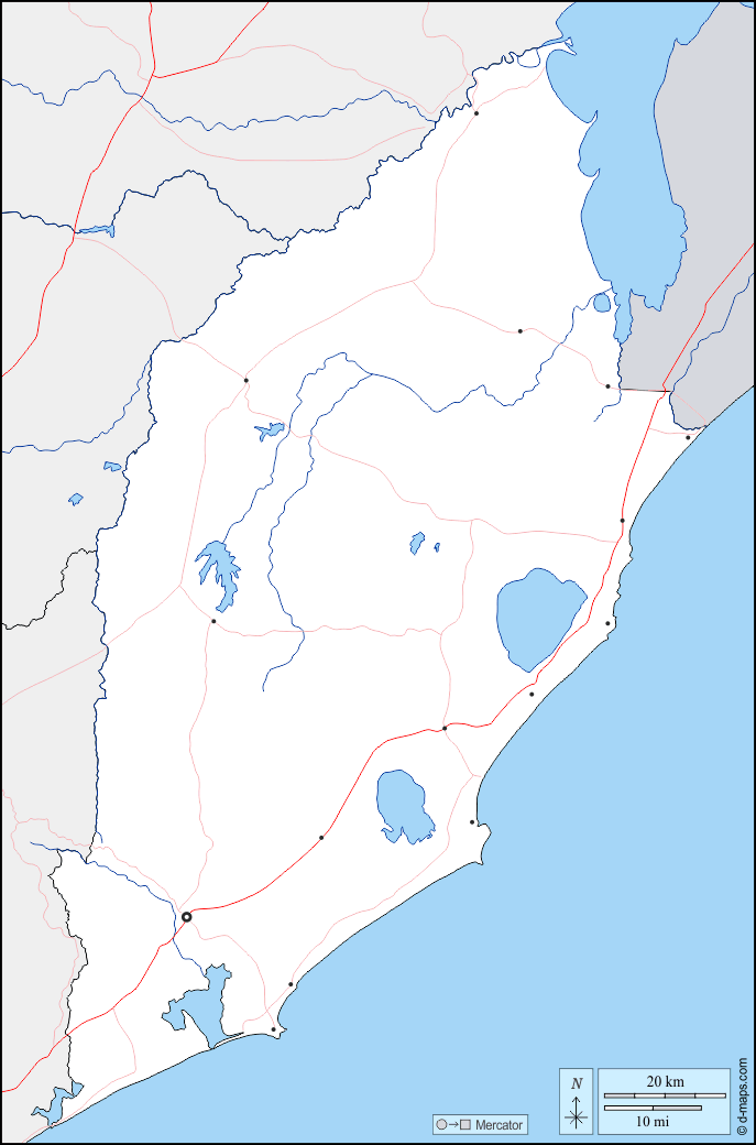 Роча : d-maps.com: Бесплатная карта, бесплатная карта, свободная карта, Бесплатная базовая карта
 : границы, гидрографии, Главные города, дорог