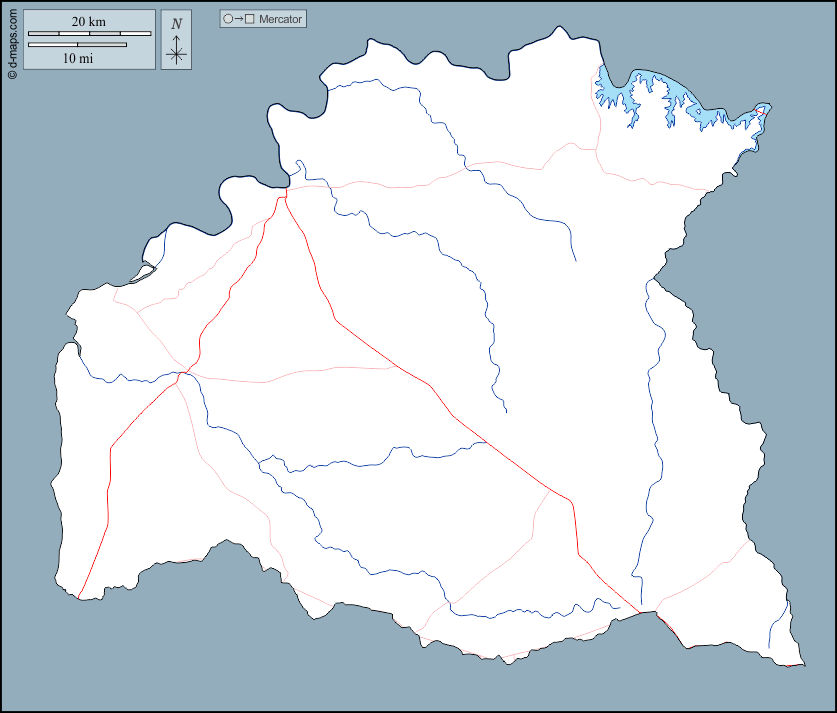 Soriano : d-maps.com: Kostenlose Karten, kostenlose stumme Karte, kostenlose unausgefüllt Landkarte, kostenlose hochauflösende Umrisskarte : Umrisse, Hydrografie, Straßen