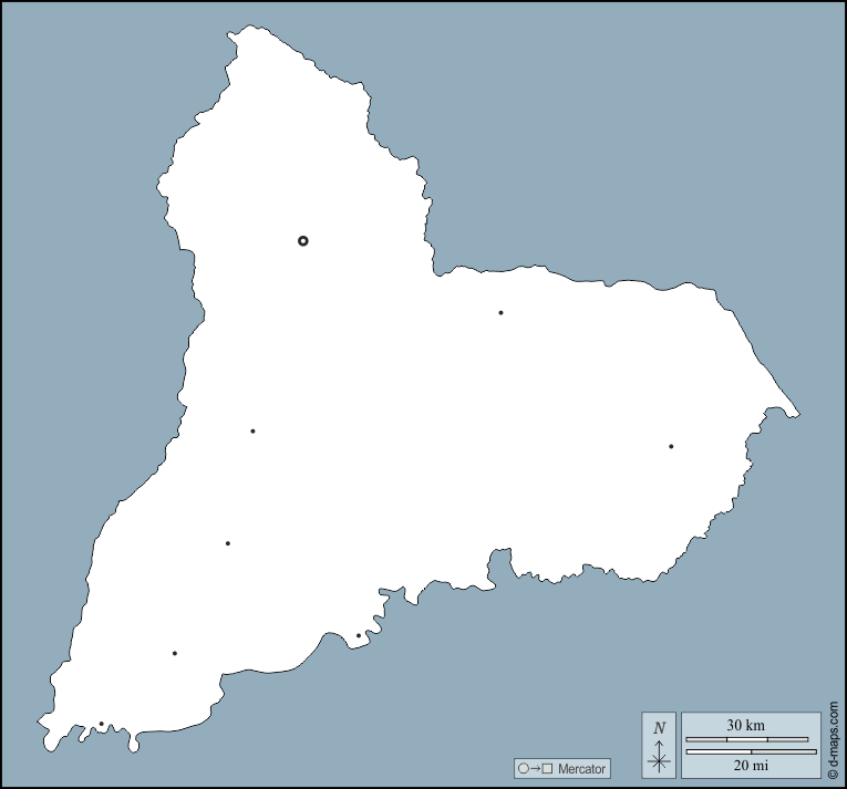 Tacuarembó : d-maps.com: free map, free blank map, free outline map, free base map : outline, main cities
