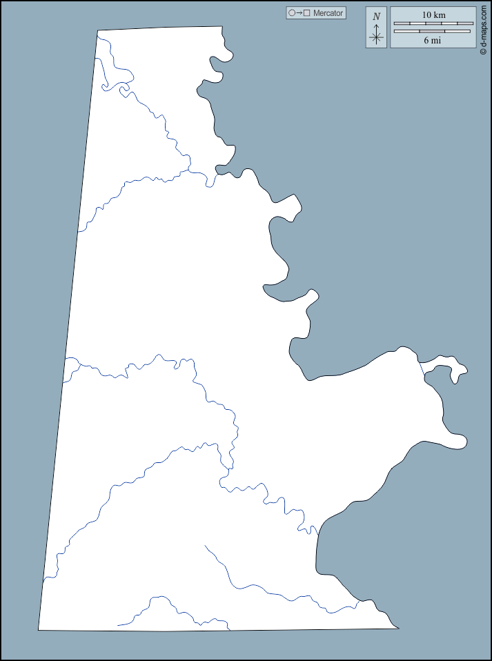 Contea di Sumter : d-maps.com: mappa gratuita, mappa muta gratuita, cartina muta gratuita : contorni, idrografia