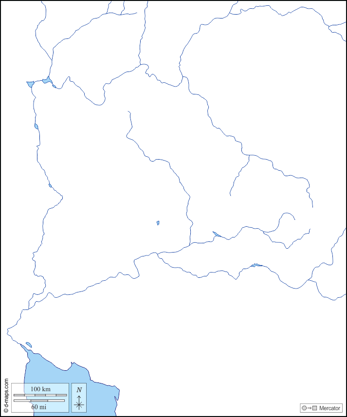 Arizona : d-maps.com: Kostenlose Karten, kostenlose stumme Karte, kostenlose unausgefüllt Landkarte, kostenlose hochauflösende Umrisskarte : Küsten, Hydrografie