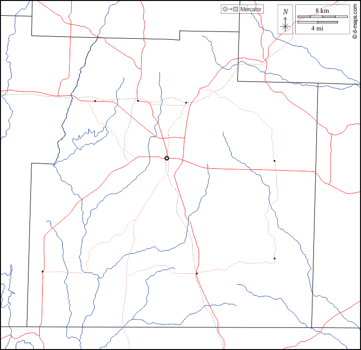 Contea di Columbia : d-maps.com: mappa gratuita, mappa muta gratuita, cartina muta gratuita : frontiere, idrografia, principali città, strade, bianco