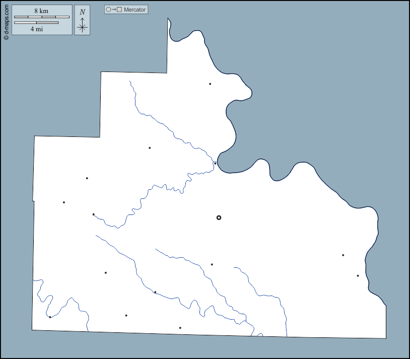Contea di Stone : d-maps.com: mappa gratuita, mappa muta gratuita, cartina muta gratuita : contorni, idrografia, principali città