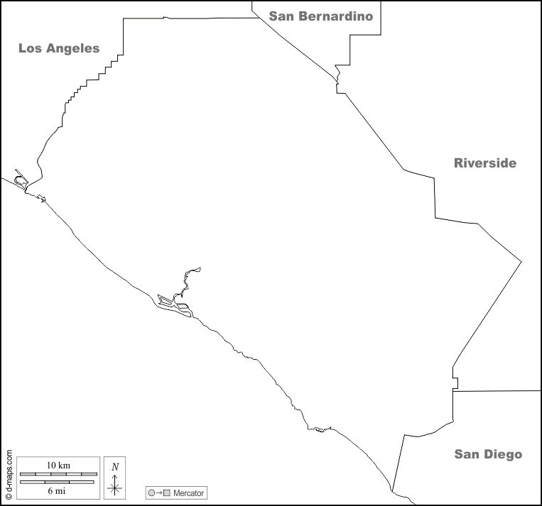 Orange County Free Map Free Blank Map Free Outline Map Free Base Map