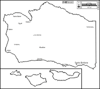 Santa Barbara County: Free maps, free blank maps, free outline maps, free base maps