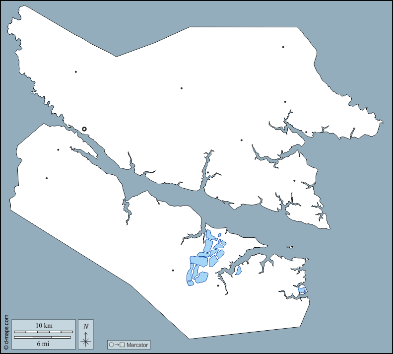 Contea di Beaufort : d-maps.com: mappa gratuita, mappa muta gratuita, cartina muta gratuita : contorni, idrografia, principali città